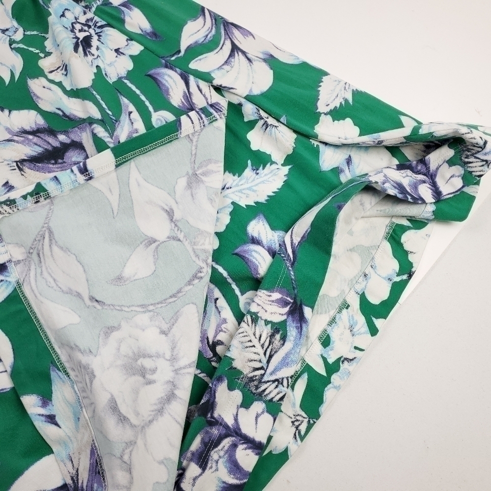 Soft Surroundings Green Floral Rouge Wrap Dress size Xs - Picture 6 of 13